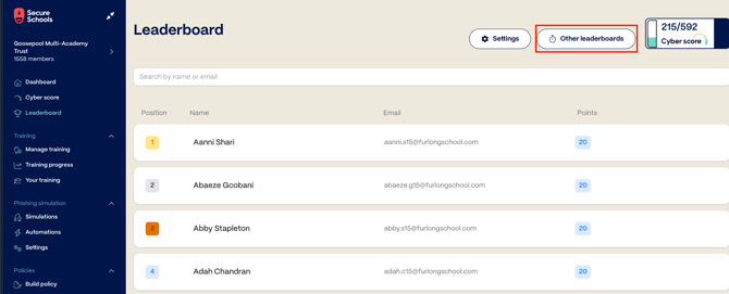 Leaderboard Other leaderboards Highlight